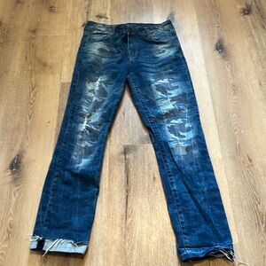 Kut From the Kloth Reese Ankle Straight Leg Jeans in Blue Camo.  Size 4
